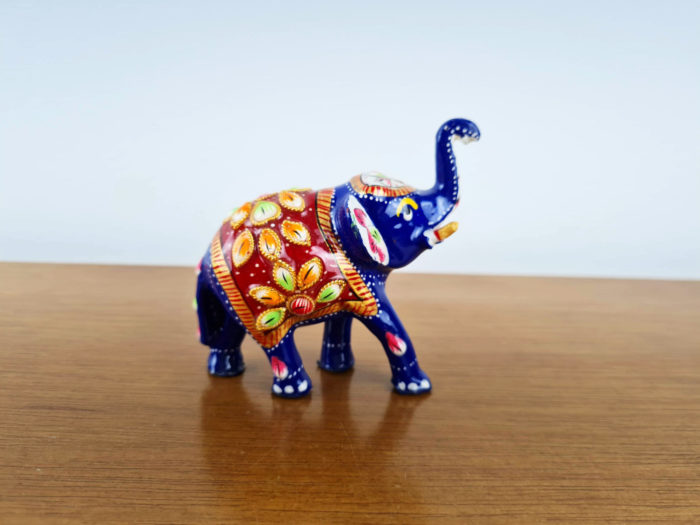 elefante indiano de metal com esmaltação (cloisonné)