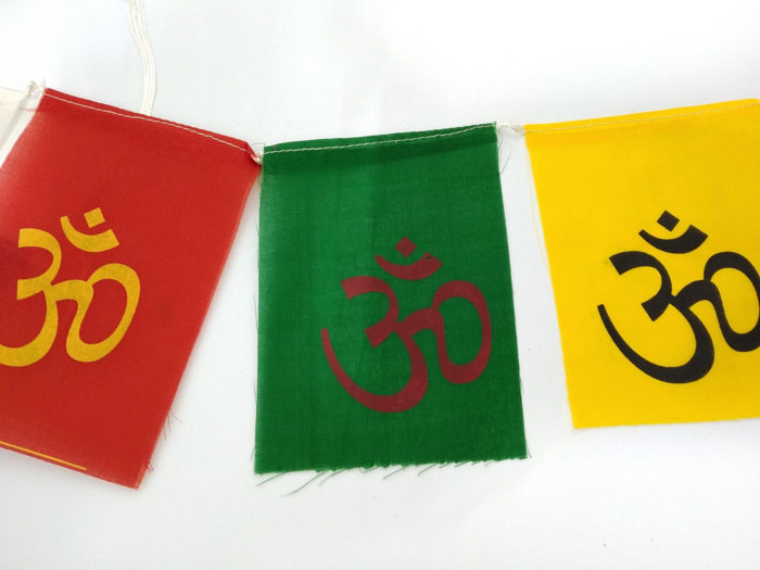 Bandeira tibetana com símbolo do Om (13cmx10m)