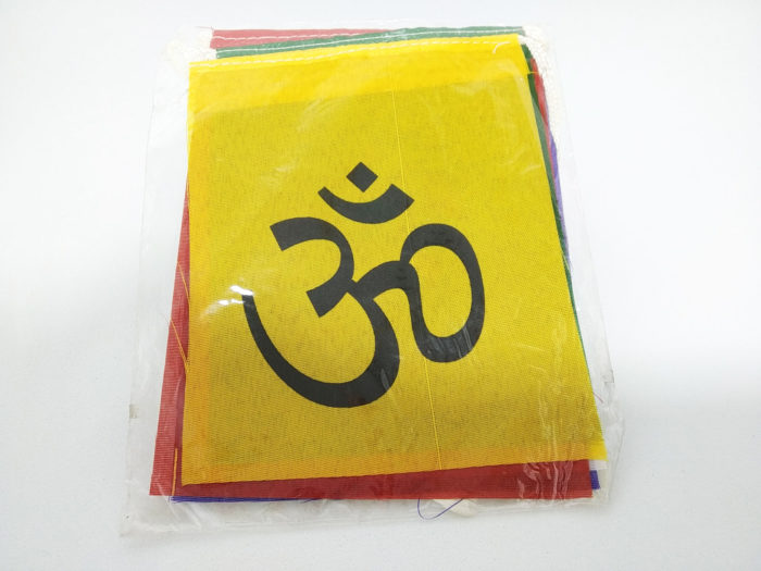 Bandeira tibetana com símbolo do Om (13cmx10m)