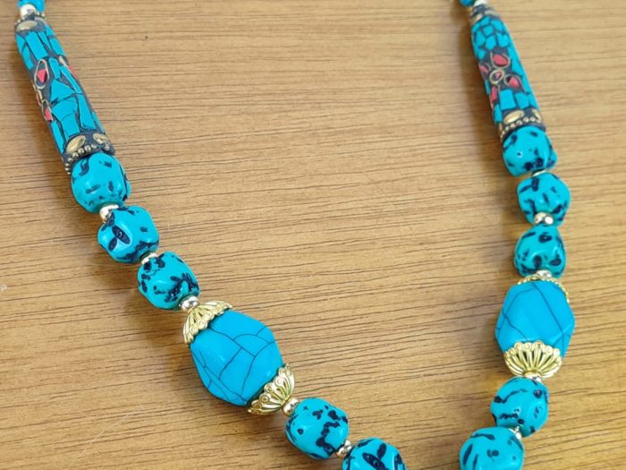 Max colar tibetano de mandala com pedrarias Lápis Lazuli