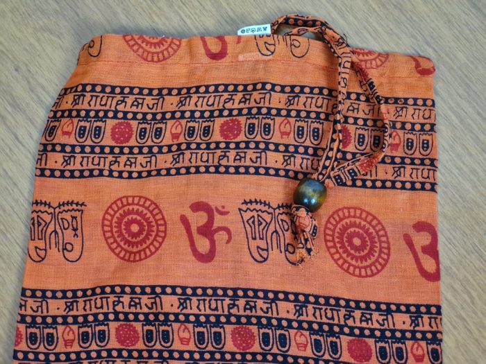 Porta mat indiano para Yoga estampa de OM laranja