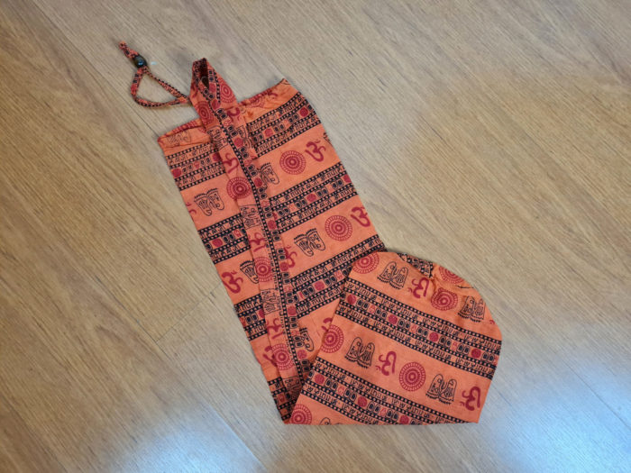 Porta mat indiano para Yoga estampa de OM laranja