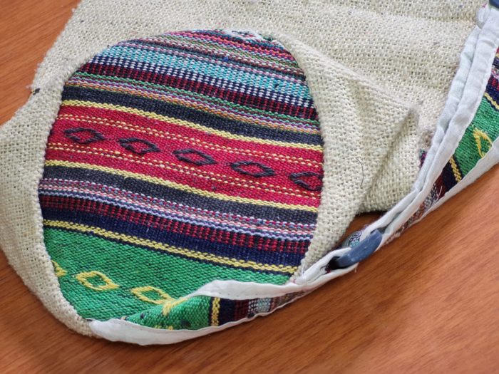 Porta mat indiano para tapete de Yoga 100% Hemp fibra natural azul III