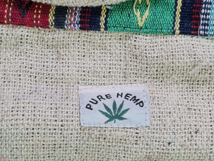 Porta mat indiano para tapete de Yoga 100% Hemp fibra natural azul III