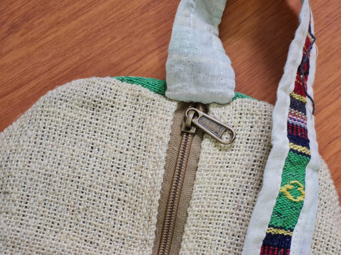 Porta mat indiano para tapete de Yoga 100% Hemp fibra natural azul III