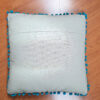 20210531_174333 Almofada indiana quadrada bordada com pompons e espelhinhos 40x40cm marrom