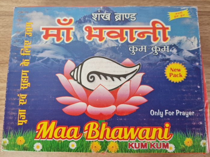 Pó de kumkum (sindoor) indiano Maa Bhawani para Pujas (10g)