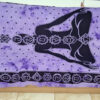 Panô indiano com técnica Batik estampa de Iogue e Chakras roxo