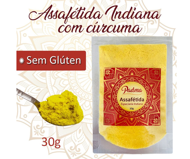 assafetida sachê Assafétida Indiana em pó 30g - Sem Glúten.