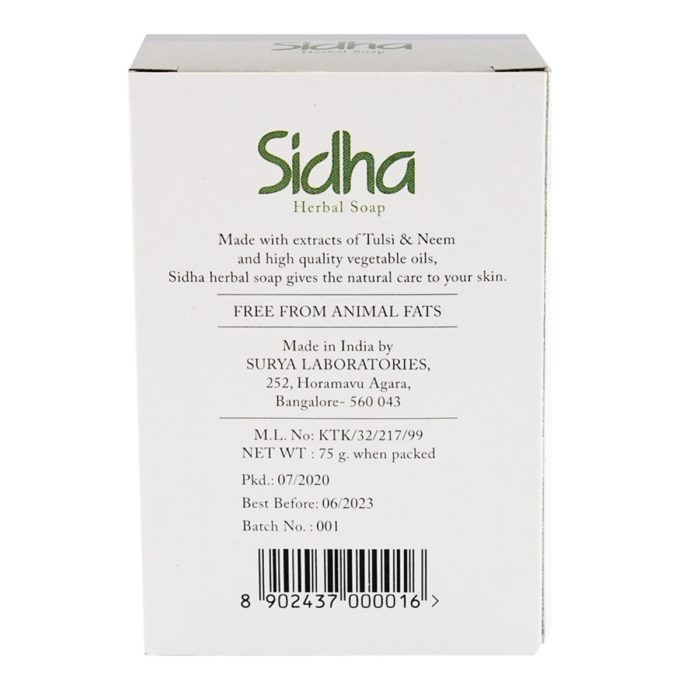Sabonete Ayurvédico de Tulsi e Neem Sidha 75g