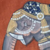 Pintura Rajasthani em seda design de elefante indiano cor telha