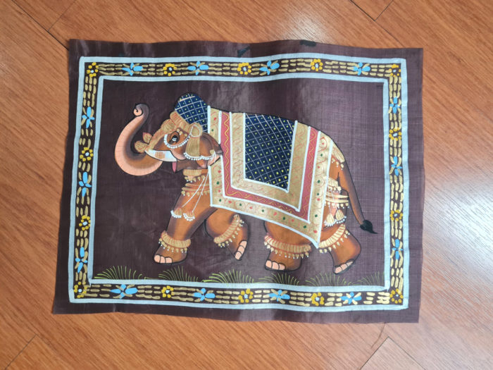 20210511_194213 pintura indiana em papel de seda com elefante indiano