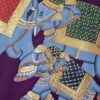 20210511_201741 Pintura Rajasthani em seda design de grupo de elefantes roxo