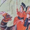 Pintura Rajasthani em seda design de elefante e camelo com viajantes
