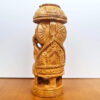 Estátua indiana de Ganesha esculpida em madeira 14cm
