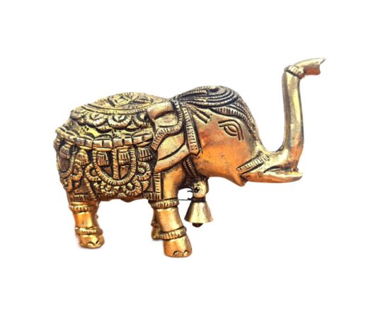 Elefante indiano esculpido em metal 14cm