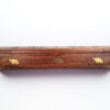Incensário box de madeira com detalhe bronze de elefantes