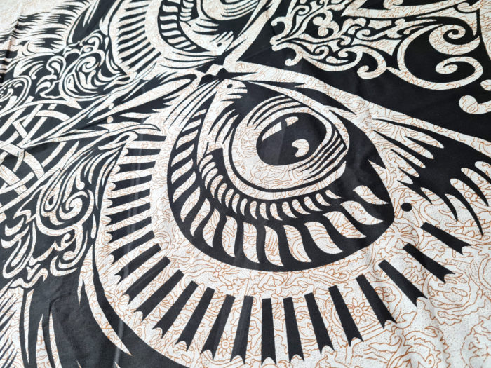 Panô indiano de algodão estampa de Coruja e mandalas 2,30m