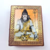 Caixa indiana de madeira e vidro com Shiva na estampa