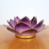 Castiçal de vela Flor de Lótus de madrepérolas roxo