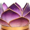 Castiçal de vela Flor de Lótus de madrepérolas roxo