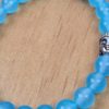 Pulseira indiana de pedras naturais e berloque de Buda Jade azul