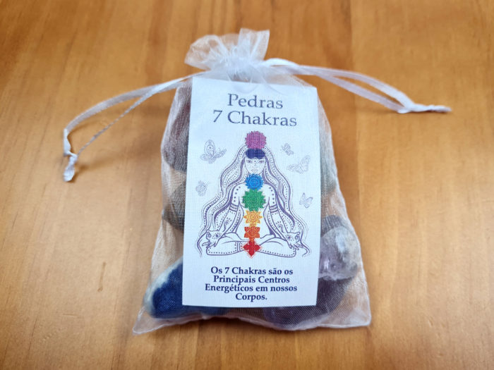 Kit com cristais dos 7 chakras para equilíbrio do corpo e mente