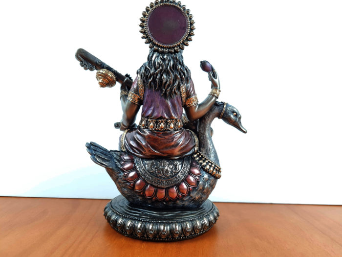 Estátua de Deusa Saraswati e o Cisne 20cm by Veronese Design