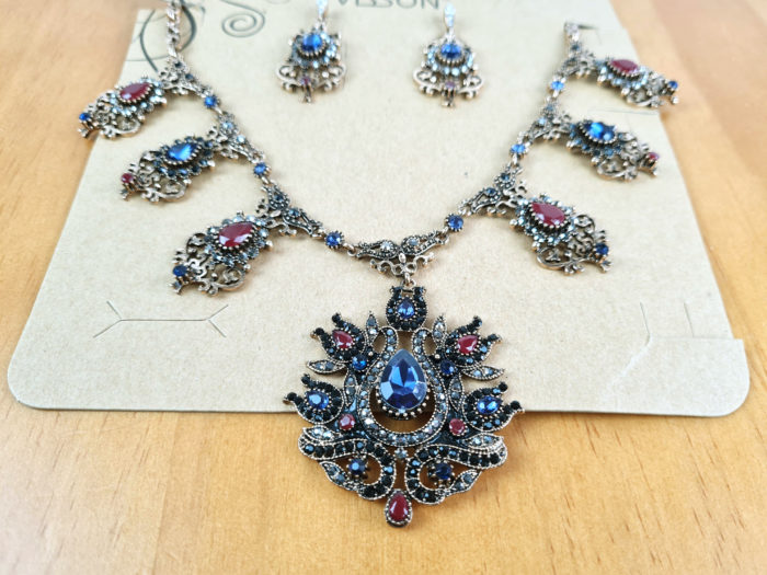 conjunto de colar e brincos indianos para festa