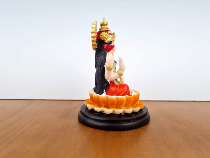 Lakshmi em estátua resinada colorida 11cm