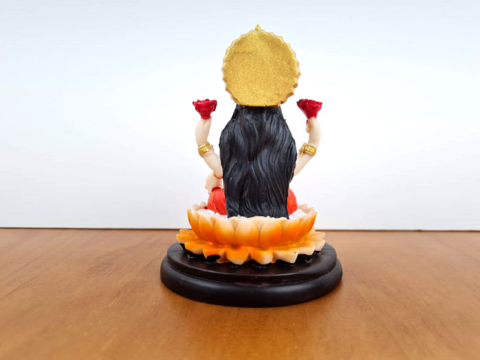 Lakshmi em estátua resinada colorida 11cm