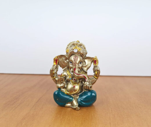 Ganesha de resina miniatura dourado 5cm