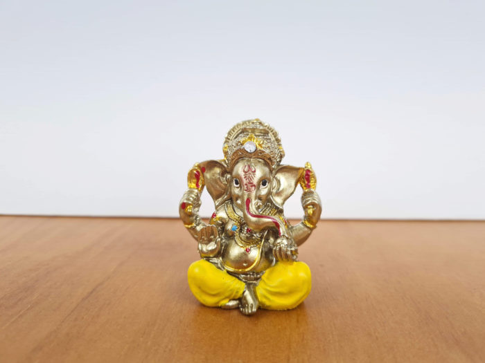 Ganesha de resina miniatura dourado 5cm