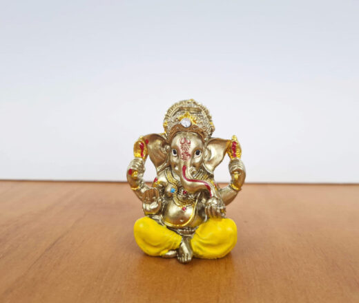 Ganesha de resina miniatura dourado 5cm