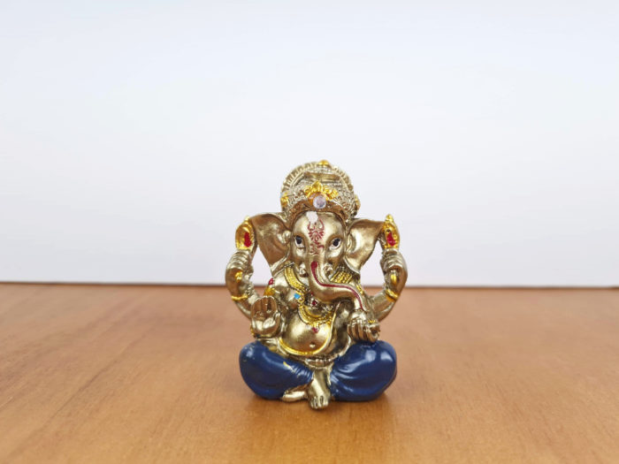 Ganesha de resina miniatura dourado 5cm