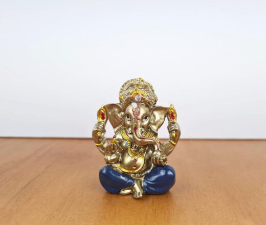 Ganesha de resina miniatura dourado 5cm