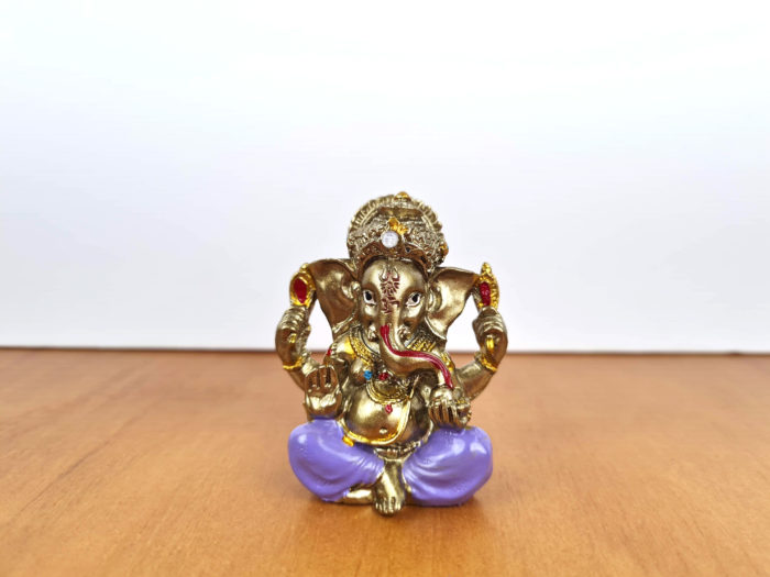 Ganesha de resina miniatura dourado 5cm