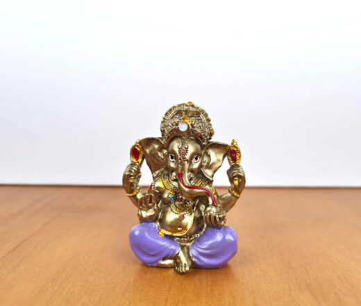Ganesha de resina miniatura dourado 5cm