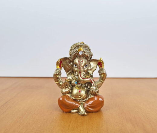 Ganesha de resina miniatura dourado 5cm