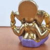 Estátua mini do Deus Ganesha dourado e lilás 5cm