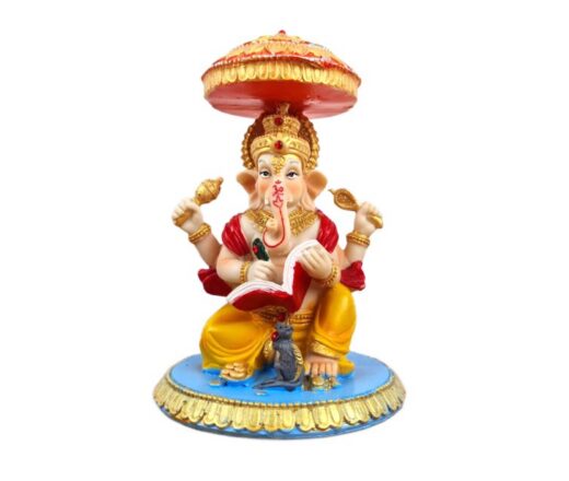 Estátua de Deus Ganesha colorida 18cm