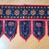 Bandô de porta indiano (Toran) 7 pontas bordado floral e elefantes