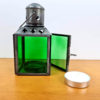 lanterna de metal vitral verde com velinha