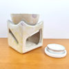 rechaud de vela amarelo mesclado design quadrado