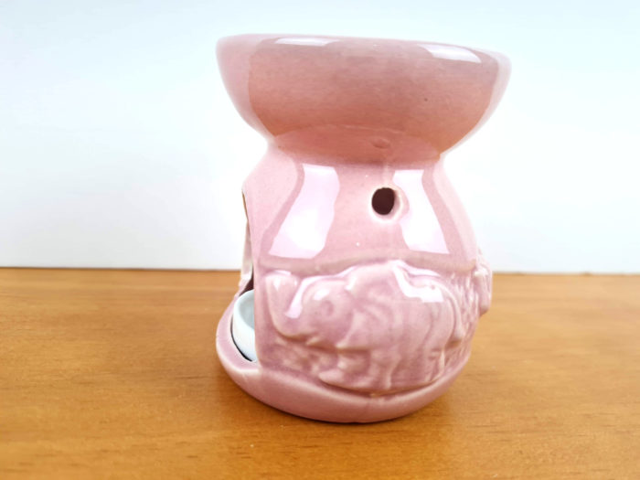 Rechaud Difusor a base de vela com elefantes Rosa