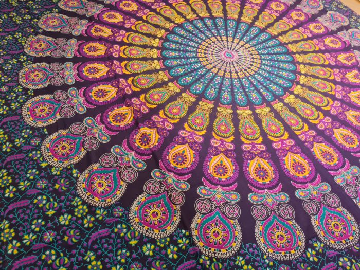 20220131_154951 Colcha indiana ou painel decorativo Mandala cores quentes
