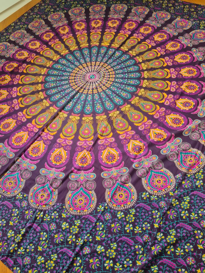 20220131_155013 Colcha indiana ou painel decorativo Mandala cores quentes