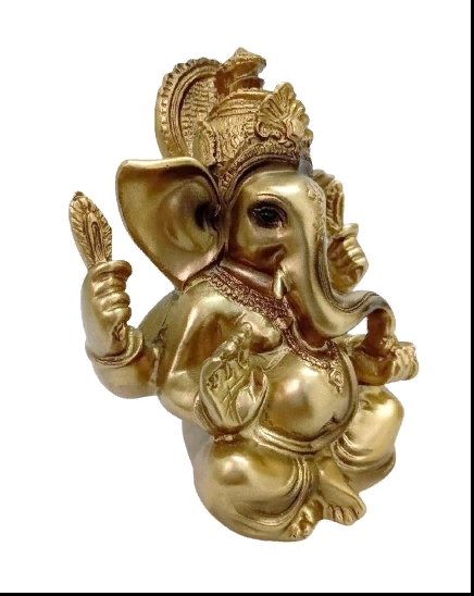 Ganesha bronzeado decorativo 11cm (1) Ganesha bronzeado decorativo 11cm perfil
