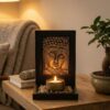 porta velas de Buda decoracao e funcionalidade Porta velas de Buda pra iluminar 15cm