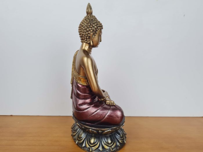 20220503_142418 Estátua de Buda tailandês pintura especial vinho e dourado 24cm